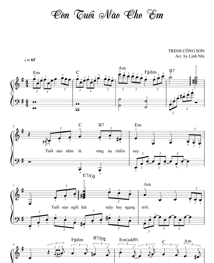 Còn Tuổi Nào Cho Em - Piano Sheet Music 1 screenshot 1751626979 1