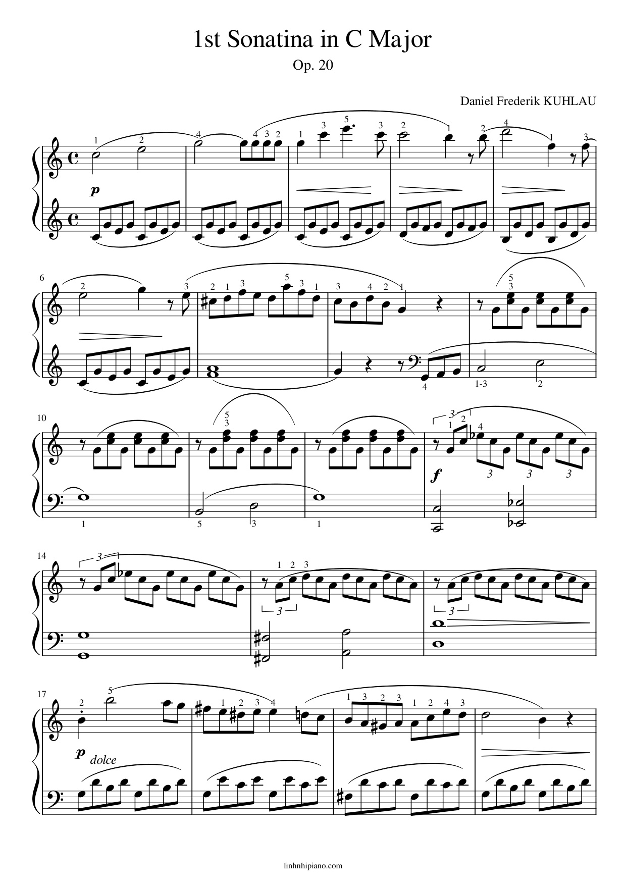 KUHLAU Sonatina in C Major 1st thumb 1
