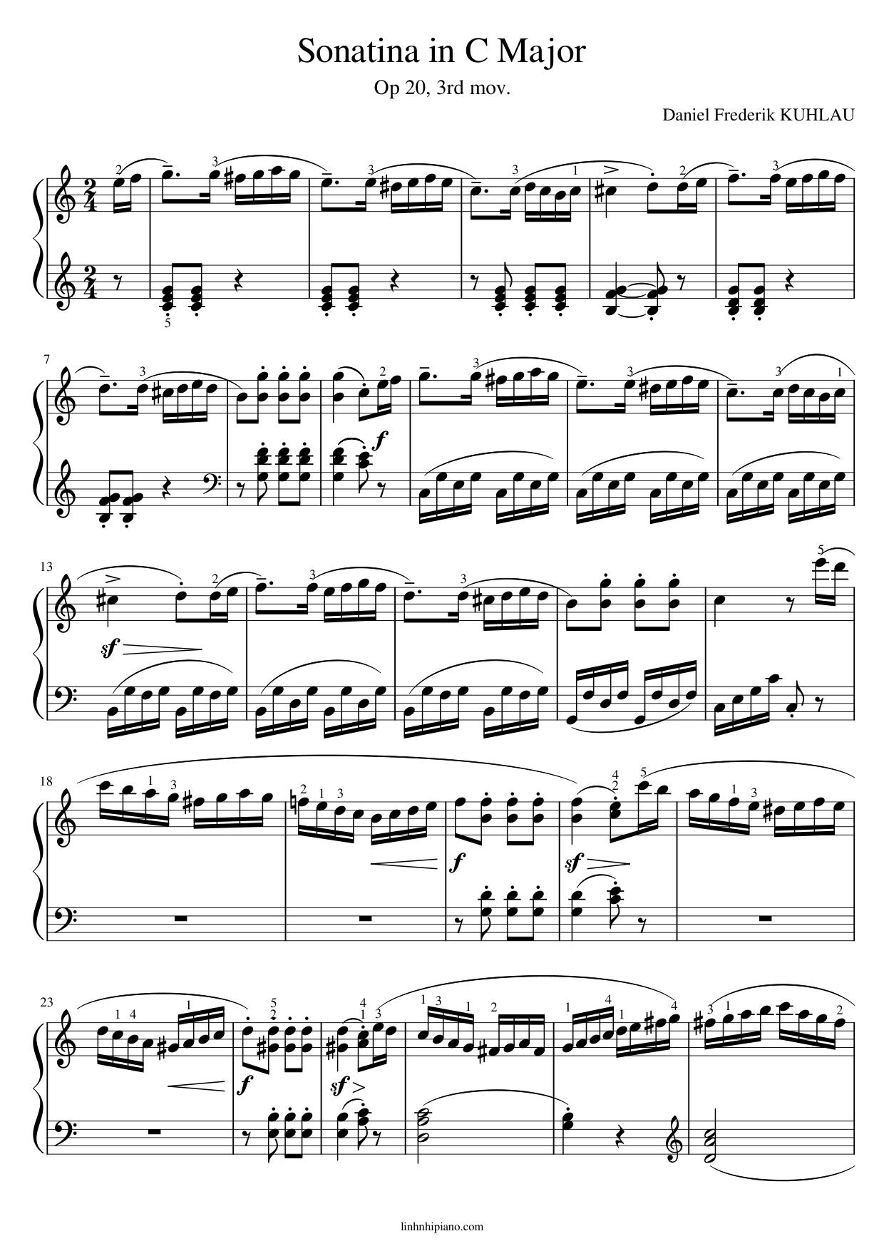 KUHLAU Sonatina in C Major 3rd thumb 1