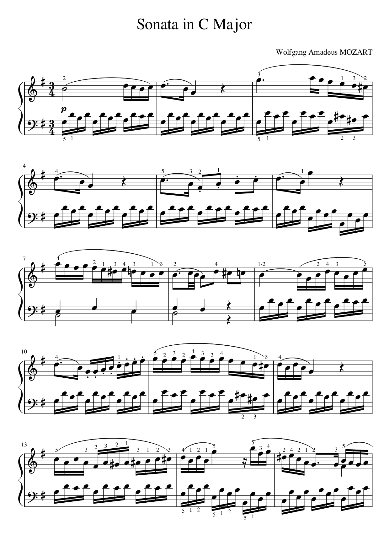 MOZART Sonata in C Major thumb 1